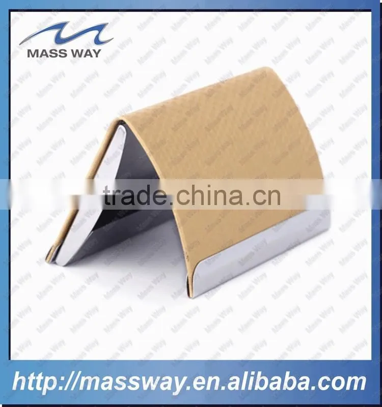fashion high quality business ID metal genuine leather business card holder