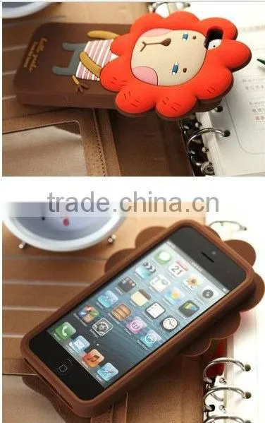 Cute 3D Cartoon elephant Silicone Cell Phone Protection Cases Cover For I Phone 4 5