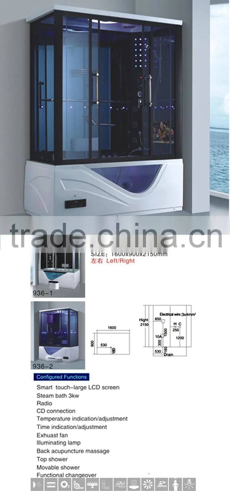 CLASIKAL steam shower room waterproof,model elegant design hot sale steam shower rooms