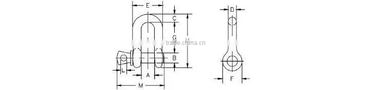 us type high tensile forged shackle(G210 S210)