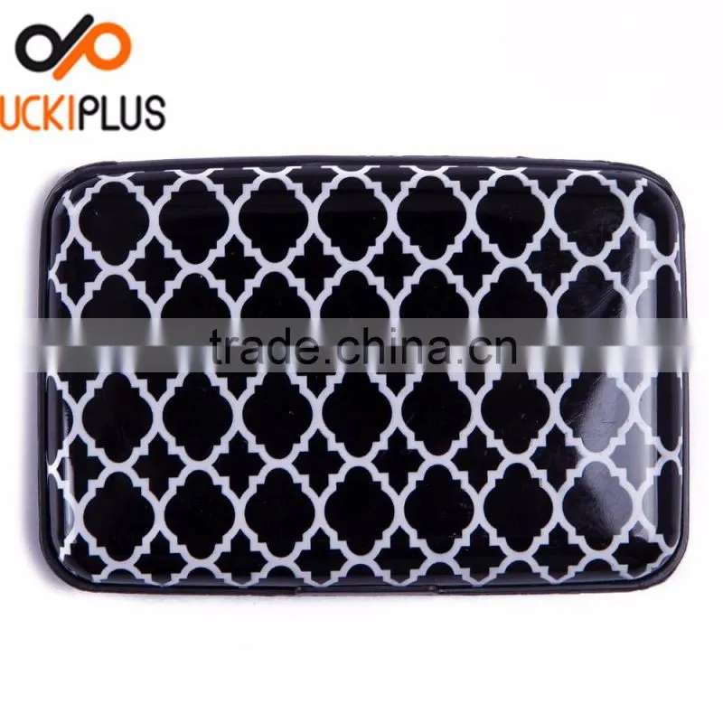Luckiplus Inventory Black with Yellow Floral Aluminum Wallets Identity Theft Blocker