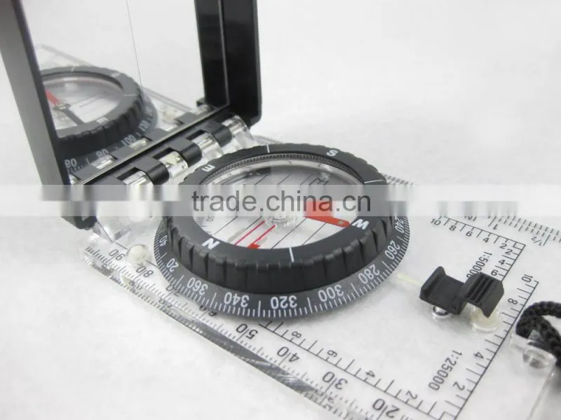 Map mirror compass with built in clinometer/Transparent Camping Map Compass