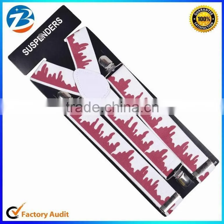 Fashion Printed Wide Elastic Mens and Ladies Braces Suspenders