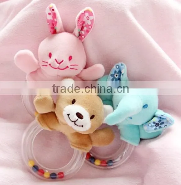 baby rattle,baby rattle toys,Plush Animal Toy With plastic baby rattle,Baby Rattle Toy