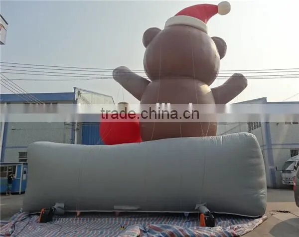 10m huge Christmas inflatable bear/ customized cute inflatable bear model for christmas decoration