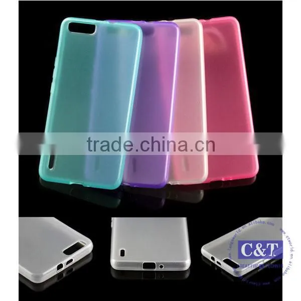 C&T Ultra Thin Slim clear crystal TPU gel Soft back skin case for huawei honor 6 plus