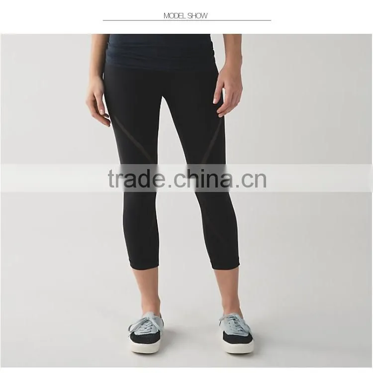 New Women Capri YOGA Running Elastic Sports Pants Leggings Fitness Trouser