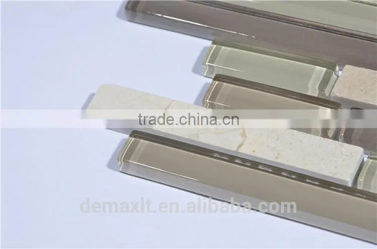 Fashionable Strip Brown Glass Mosaic Dark Brown Mixed Color