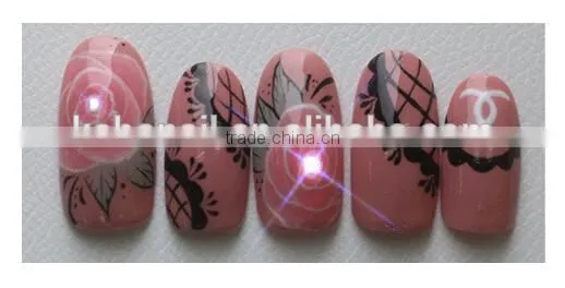 2015 new Style traditional Artificial Fingernails light up nail stickers for shiny acrylic light nail display