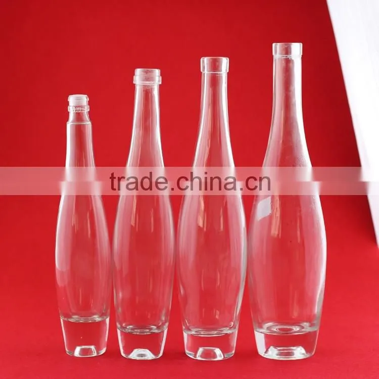 Good quality vase shape wine bottles opal white bottles 750ml transparent glass bottles