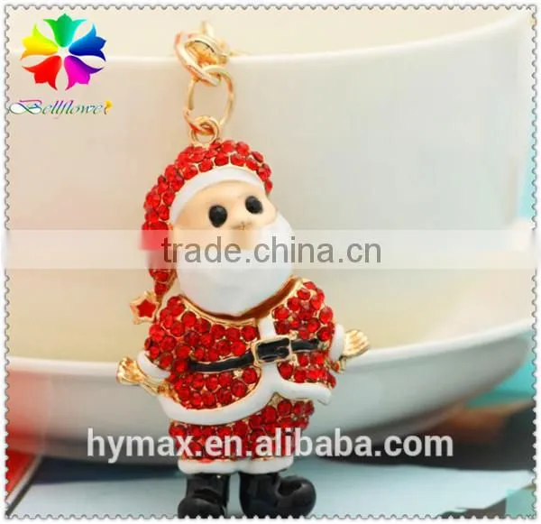 3D Father Christmas metal custom keychain