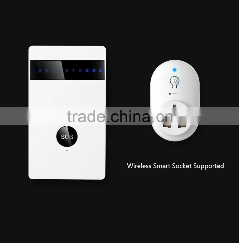 Newest Wireless GSM home alarm system with Touch Panel Home security burglar alarm System (KR-G15)
