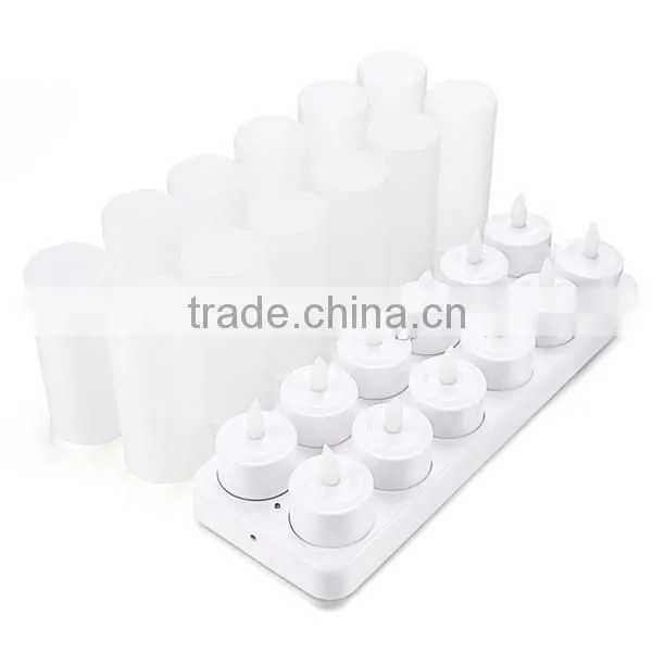 12Pcs/Set RGB Remote Controller Rechargeable LED Tealight Candles for Wedding Birthday Party