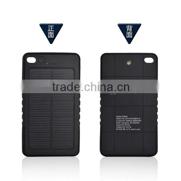 Square Solar Powerbank Waterproof Charger 4000mAh for iPhone Smart Phone