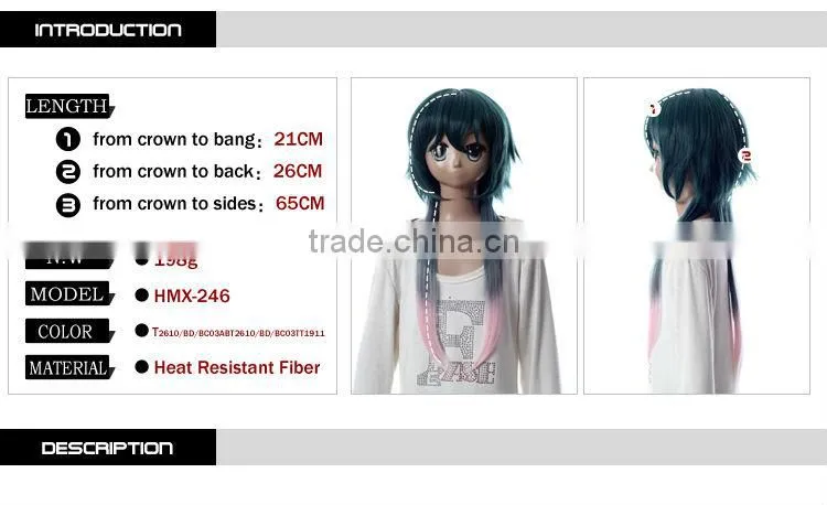 blue hair wig costume wigs