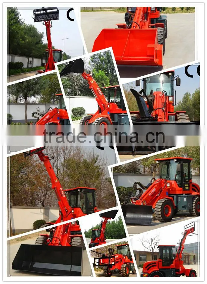 multifunction small wheel loader TL1500 telescopic loader with 50HP engine