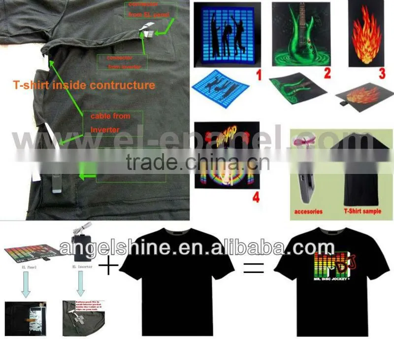 hot sales dc3v sound active el inverter for el t-shirt panel with CE/ROHs