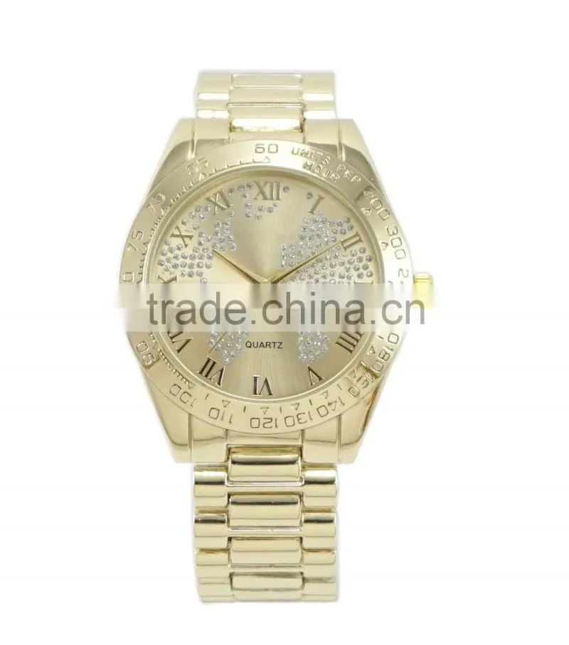 Hot selling fashion design colorful map dials good qiality alloy bracelet watches ladies women