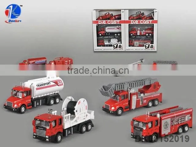 Pull back diecast fire trucks Realistic modeling Structure exquisite