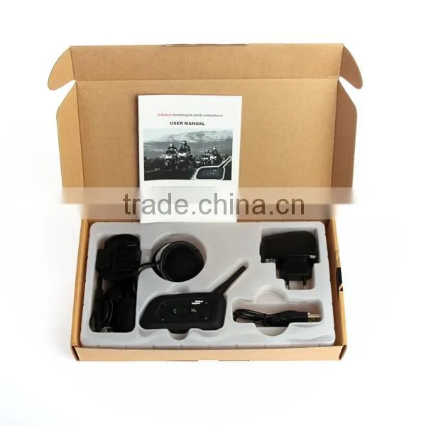 Topsale bluetooth intercom headset for helmet supporting 6 riders