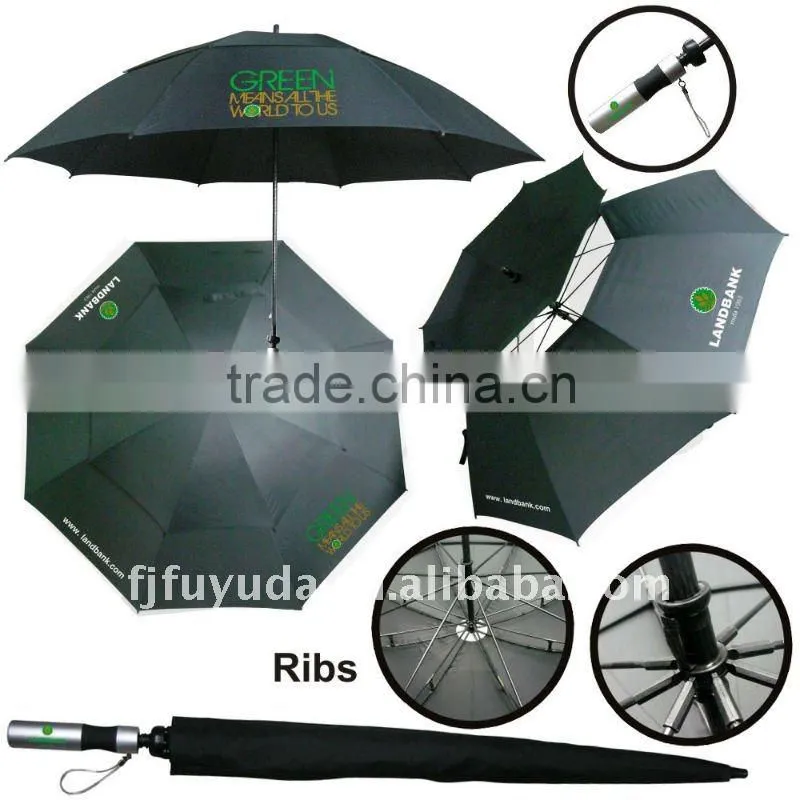 23inch green coated double layers automatic umbrella
