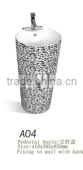 A04 hot sell sanitary ware china stripe round art basin