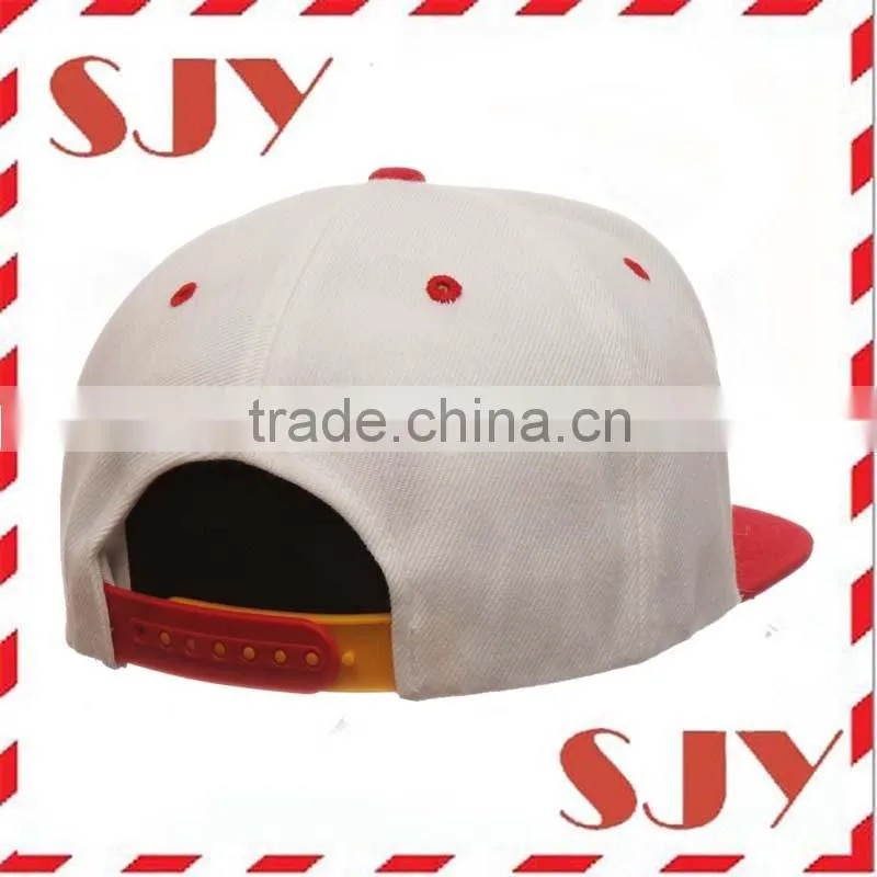 Two Tone Custom 3D Embroidery Flat Bill Baseball Hat