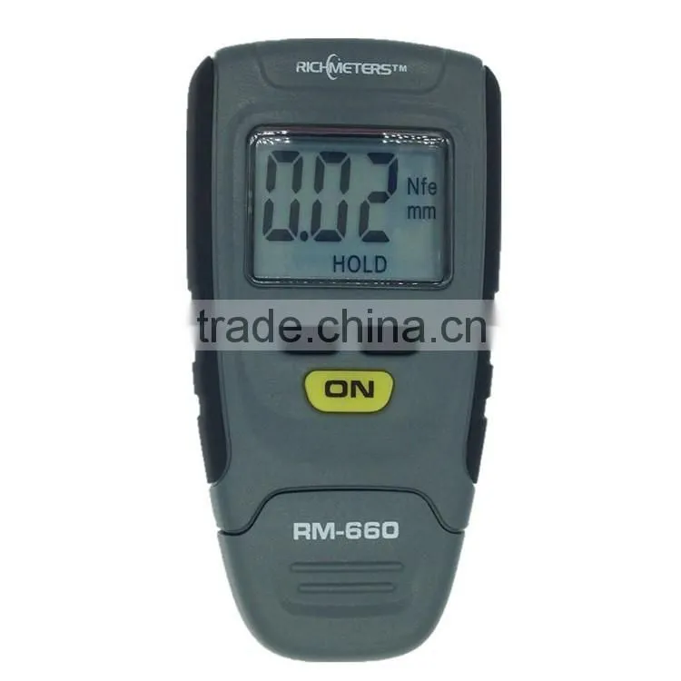 RM660 Paint Coating Thickness Gauge Digital Meter Instrument Tester 0-1.25mm Iron Aluminum Base Metal Car Automotive measure