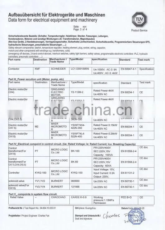 OX 4.5 Scroll air compressor electric silent air compressor price list