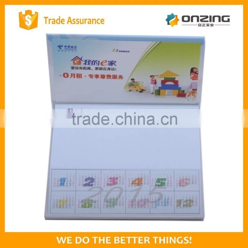 Popular type calendar memo pad sticky note desk calendar
