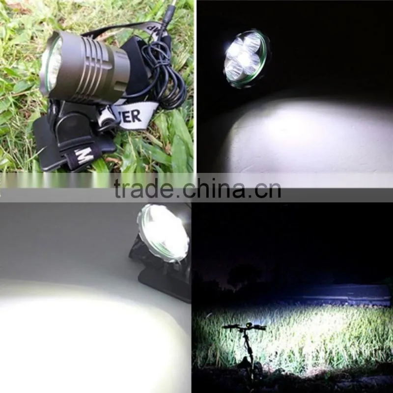 5600LM XM-L2 T6 5 LED 3 Modes Headlamp Bike Headlight+Battery Pack+charger+headband+2x Rubber ring+Bicycle Rear Light