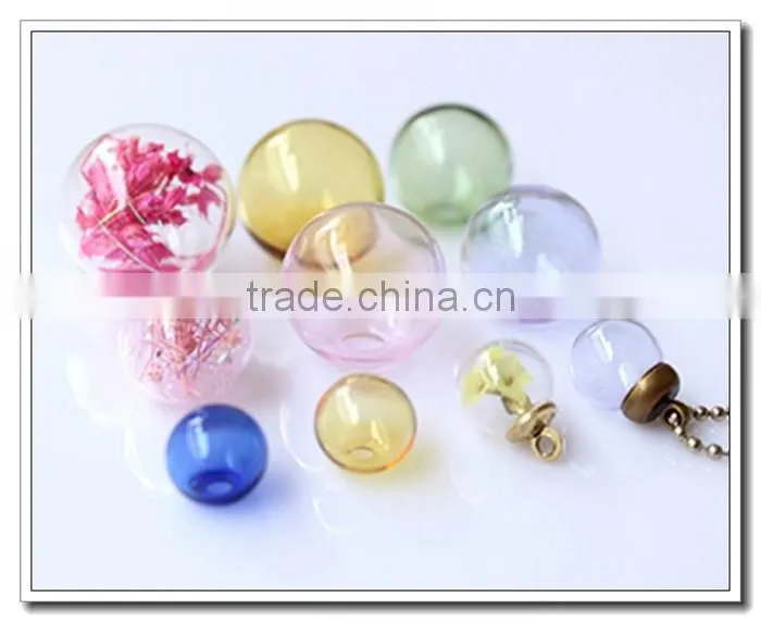 Dandelion Wishing Orb Blown Plant Necklace, Green Moss sphere glass terrarium necklace, wholesale hollow transparent glass ball