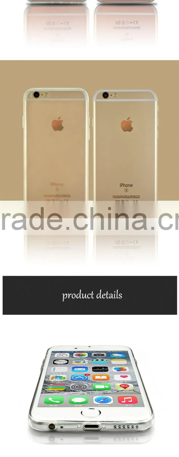 New Clear Soft Transparent Gel Skin tpu case FOR IPHONE 6 case