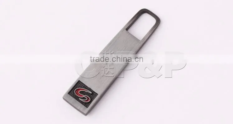 Hot sale custom logo anti-sliver designer metal zipper pull for jacket