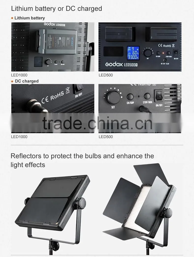 Full function Godox 500C LED 3300K-5600K studio video shooting led light + remote For Camera Camcorder