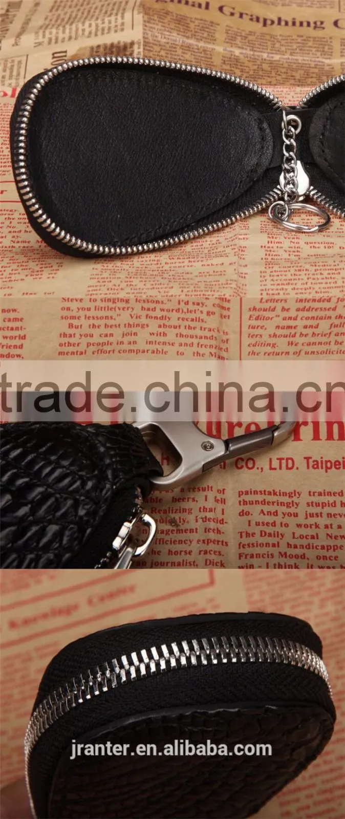 Fashionable custom car key case 100% crocodile leather car key case