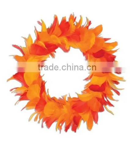 Feather Wreath (golden-yellow, orange, red) Party Accessory (1 count)
