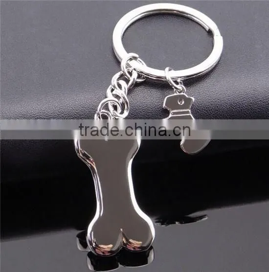 Cheap high end silver custom shaped metal keychain