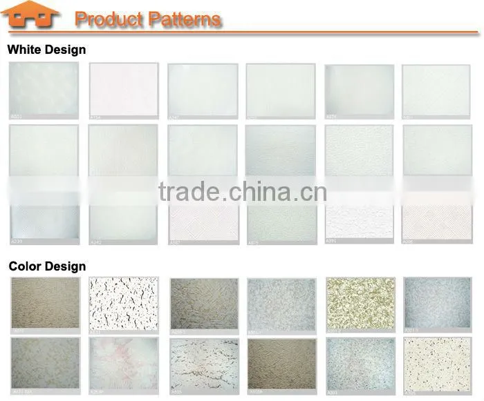 White Color PVC Gypsum Ceiling Tile 595*595