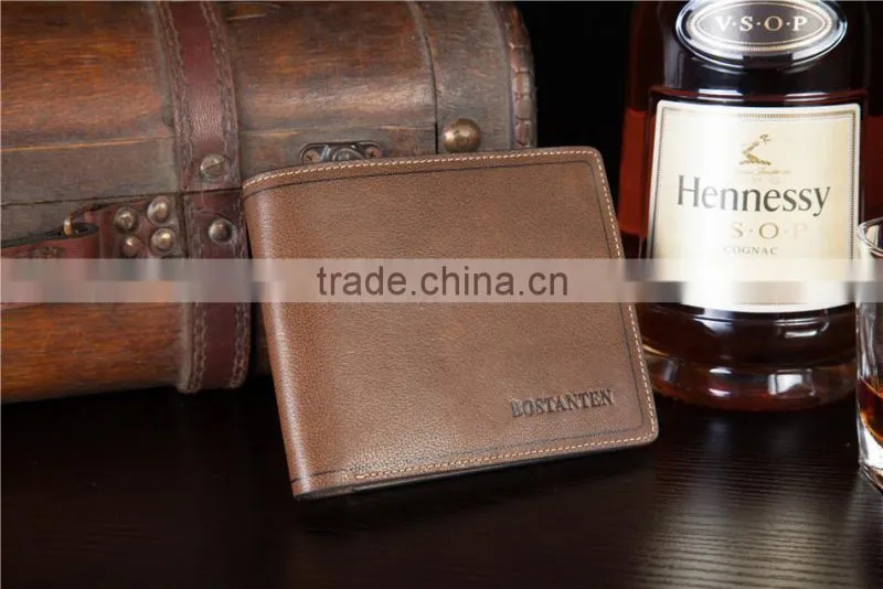 vintage 3 fold mens wallet with flap genuine leather bifold wallets