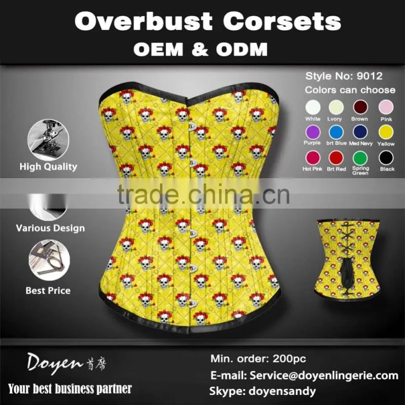 2016 newest fashion cheap waist shaping corsets Printed waist training corset