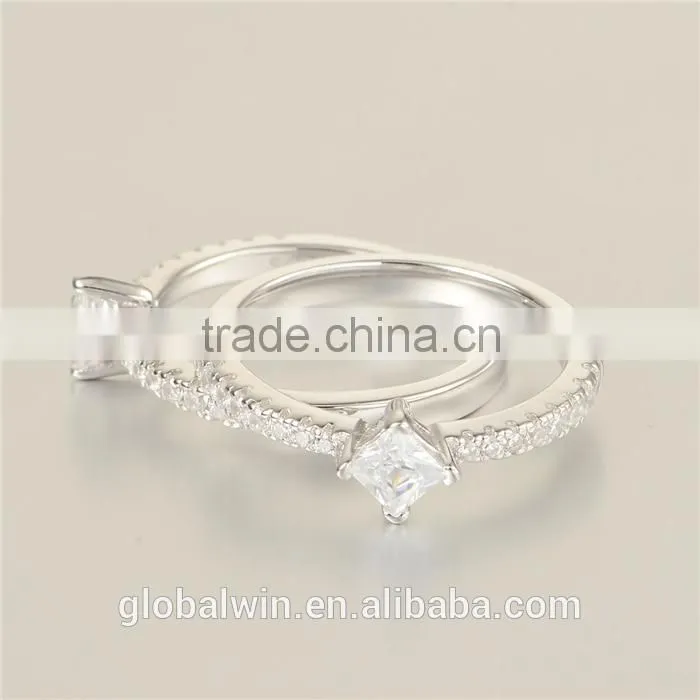 S925 Silver Fashion Jewelry Pave Clear Cz Lucky Stone Finger Rings