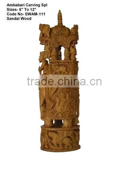 sandalwood carved ambabari elephant