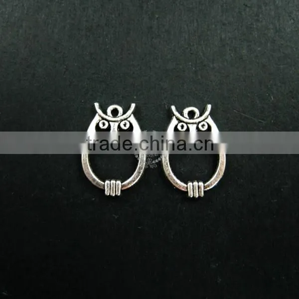23*16MM antiqued silver plated hollow owl charm DIY pendant charm supplies 1820276