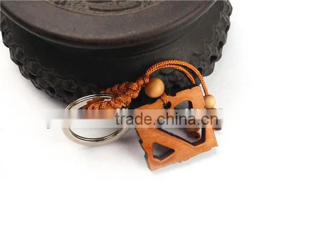 Dota 2 Blizzard custom keychain key rings wood carving keychain