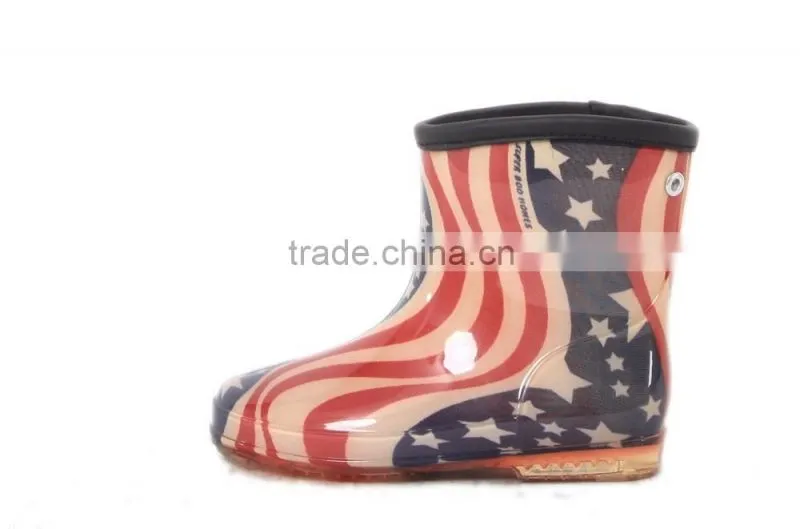 New fashion transparent boots cheap kids clear pvc rain boots
