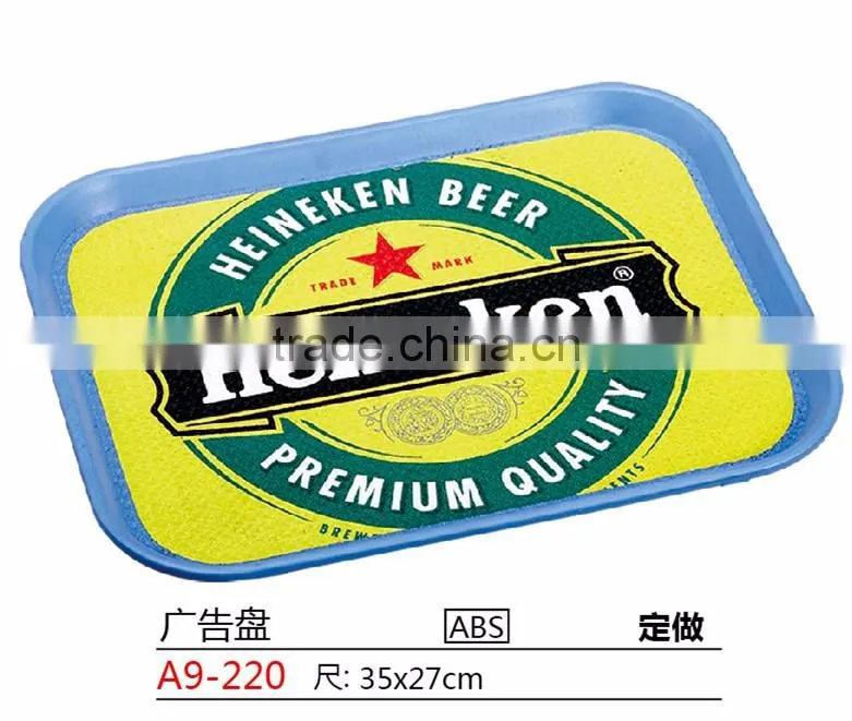 Personalized square bar serving tray, rectangular service beer
