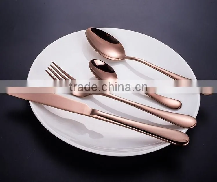 LDX014 bulk stainless steel black color set flatware