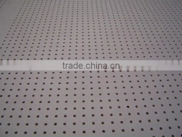 Perforated gypsum ceiling tiles