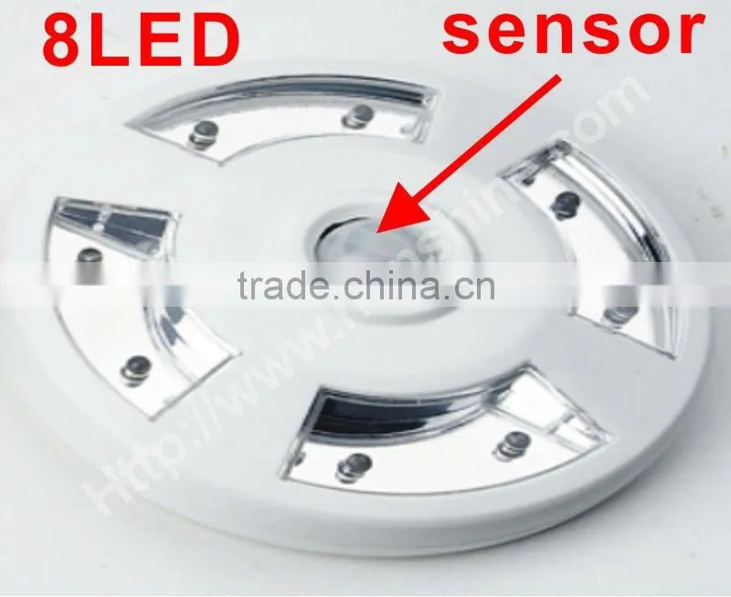 white decorative motion sensor led night light with super bright 8led